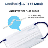 SH Medical Mask Premium 4 Ply - White (MDA Approved)