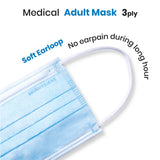 (Upgrade Version) Skin Hygiene 3ply Medical Mask - Blue, Black & White